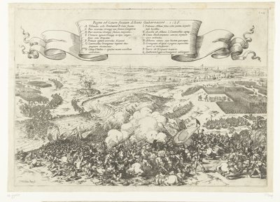 Veldslag aan de rivier de Gete, 1568 Slaget vid floden Geta med Albans guvernör. 1568 (titel på objekt) av Johann Wilhelm Baur