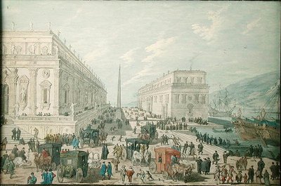 Utsikt över hamnen i Messina av Johann Wilhelm Baur