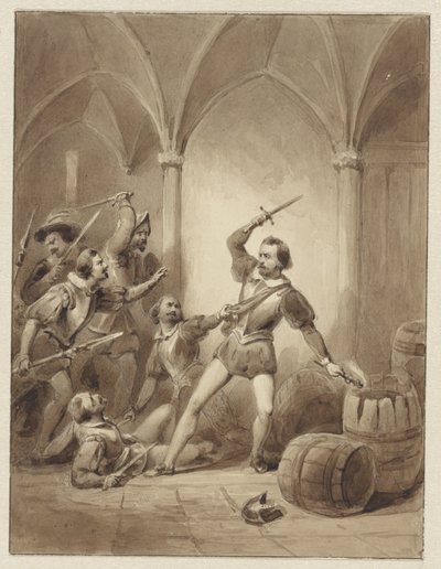Herman de Ruyters död i Loevesteyn, 1570 av Johann Wilhelm Kaiser (I)