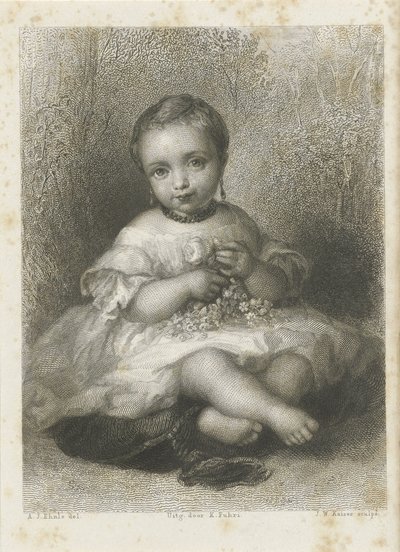 Porträtt av en okänd flicka av Johann Wilhelm Kaiser (I)