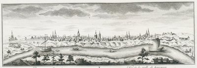 Utsikt över Jenisejsk, ca 1735 av Johann Wilhelm Lürsenius