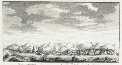 Utsikt över fästningen Udinskoye, ca 1735 av Johann Wilhelm Lürsenius
