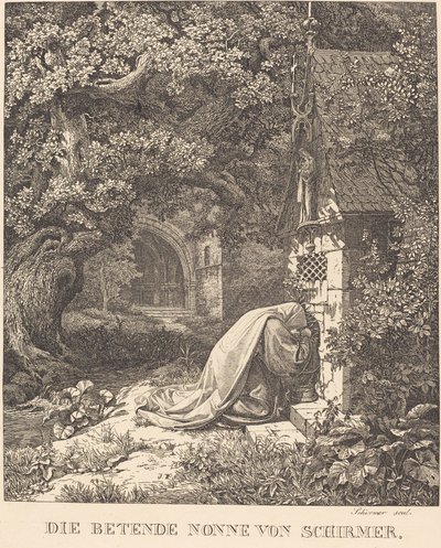 Den bedjande nunnan av Johann Wilhelm Schirmer