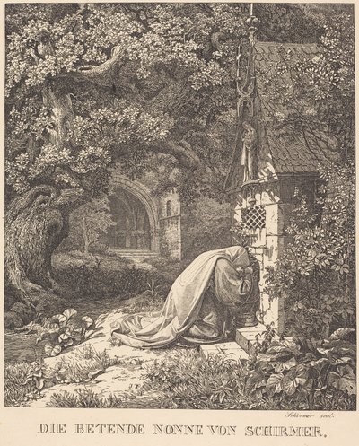 Den bedjande nunnan av Johann Wilhelm Schirmer