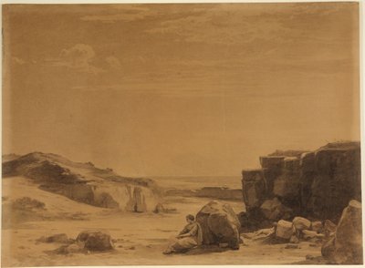Hagar i öknen (Första Moseboken 21, 16) av Johann Wilhelm Schirmer