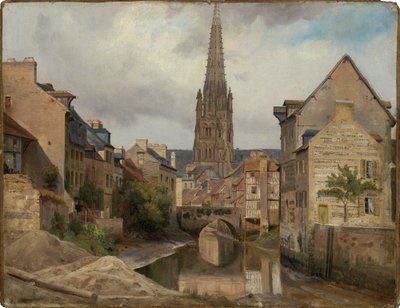 Harfleur nära Le Havre (utsikt över Saint Martin) av Johann Wilhelm Schirmer