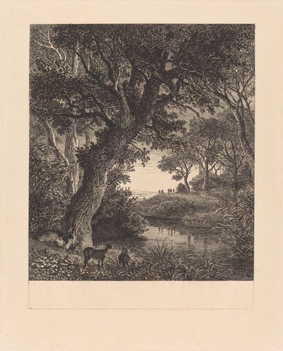 Jägare som lämnar en skog av Johann Wilhelm Schirmer