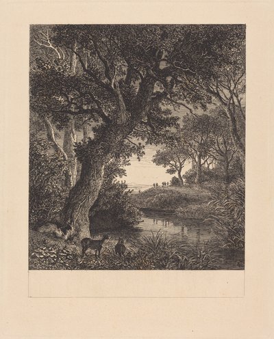 Jägare lämnar en skog av Johann Wilhelm Schirmer