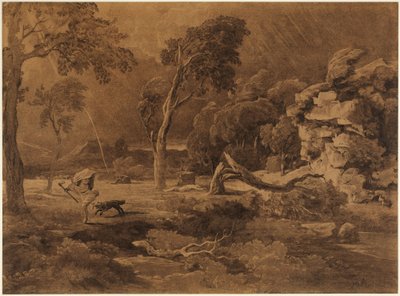 Kains flykt (Första Moseboken 4, 16) av Johann Wilhelm Schirmer