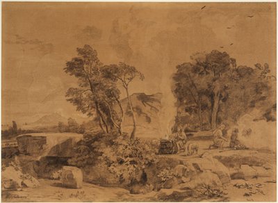 Kains och Abels offer (Första Moseboken 4, 4-5) av Johann Wilhelm Schirmer
