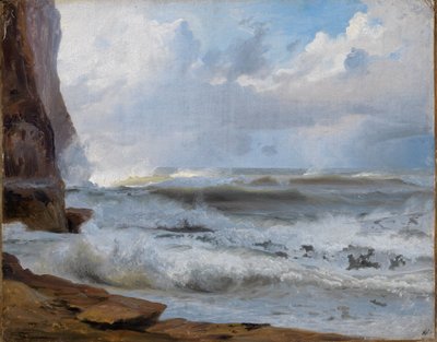 Havsstudie vid Étretat (med klippkust till vänster) av Johann Wilhelm Schirmer