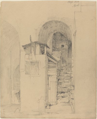 Förstörda trappor i Neuss av Johann Wilhelm Schirmer