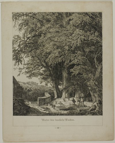 Under det skuggiga lindträdet av Johann Wilhelm Schirmer