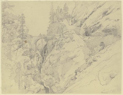 Via Mala, ovanför stenbron av Johann Wilhelm Schirmer
