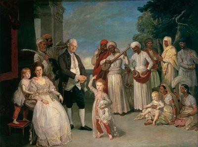 Sir Elijah och Lady Impey och deras tre barn av Johan Joseph Zoffany