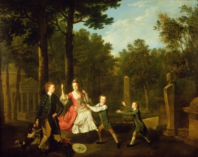 Barnen till den 4:e hertigen av Devonshire (olja på duk) av Johann Zoffany