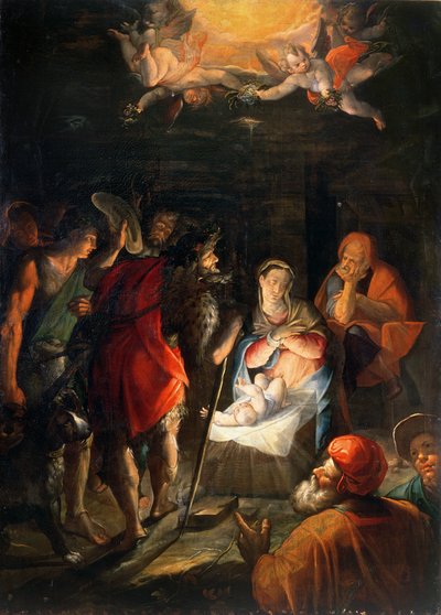 Tillbedjan av herdarna av Johann or Hans von Aachen