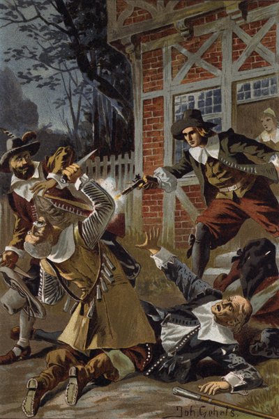 Illustration för The Flying Dutchman, eller Der Fliegende Hollander (litho i färg) av Johannes (after) Gehrts