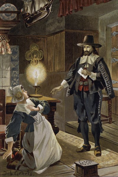 Illustration för The Flying Dutchman, eller Der Fliegende Hollander (färg litho) av Johannes (after) Gehrts