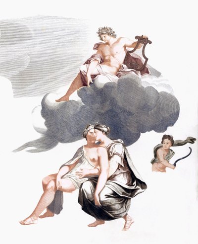 Jupiter och Callisto (tryck) av Johannes (after) Teyler