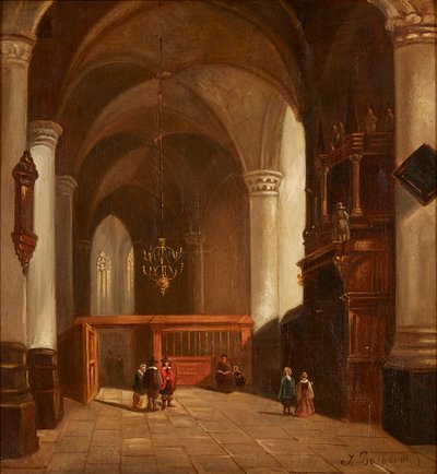 Kyrkans interiör (olja på duk) av Johannes Bosboom