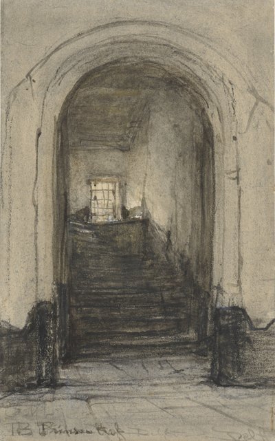 Trappan i Prinsenhof i Delft, där prins Willem I mördades 1584 av Johannes Bosboom