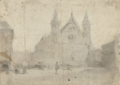 Utsikt över Ridderzaal vid Binnenhof av Johannes Bosboom
