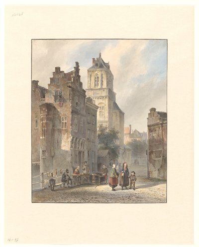Utsikt över stadshuset i Delft av Johannes Bosboom