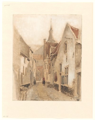 Utsikt från Ridderstraat i Kerksteeg, Hattem av Johannes Bosboom