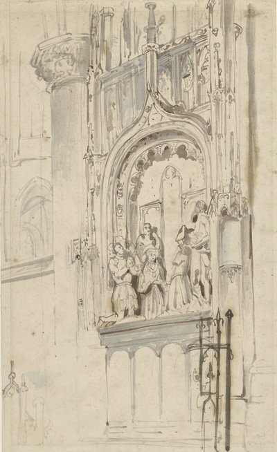Begravningsmonument av Engelbrecht I van Nassau, i Grote Kerk i Breda av Johannes Bosboom