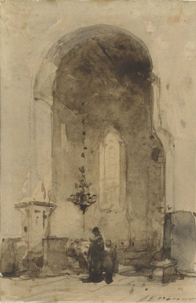 Interiör av Geertekerk i Utrecht av Johannes Bosboom