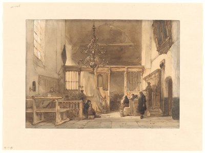 Interiör av en kyrka i Utrecht av Johannes Bosboom
