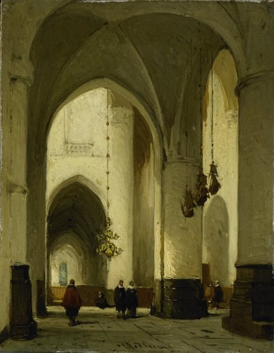 Interiör av kyrkan St Bavo i Haarlem av Johannes Bosboom