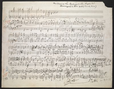 Zweig MS 19 f.1r Pianokonsert nr 2 i B-dur, op. 83 av Johannes Brahms