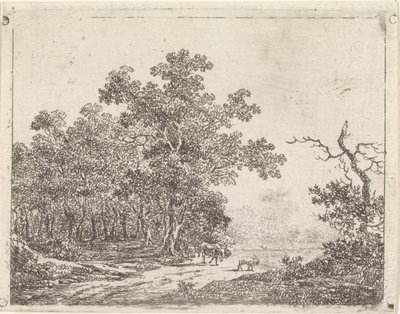 Landskap med ek och boskap av Johannes Christiaan Janson