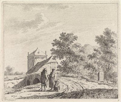 Landskap med stenbro av Johannes Christiaan Janson