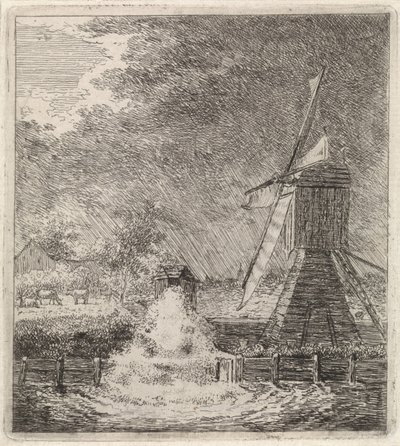 Landskap med vattenkvarn av Johannes Christiaan Janson
