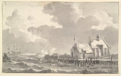 En mynning i en storm av Johannes Christiaan Schotel