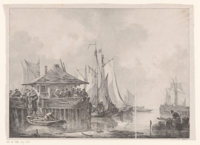 Folkmassor i en hamn av Johannes Christiaan Schotel