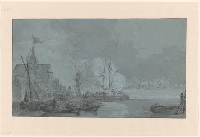 Sista skottet från Dordrecht till fransmännen i Papendrecht, 1813 av Johannes Christiaan Schotel