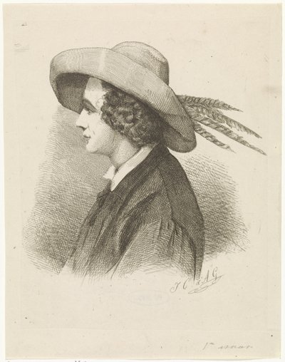 Porträtt av Martinus Antonius Kuytenbrouwer i profil av Johannes Christiaan d