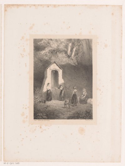 Fyra tjejer vid en brunn av Johannes Christiaan d