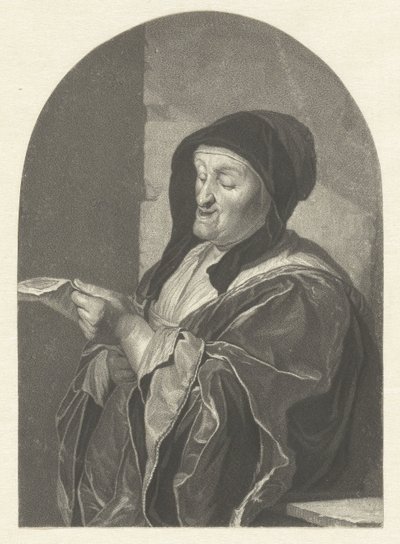 Sjungande gammal kvinna av Johannes Cornelis Mertens