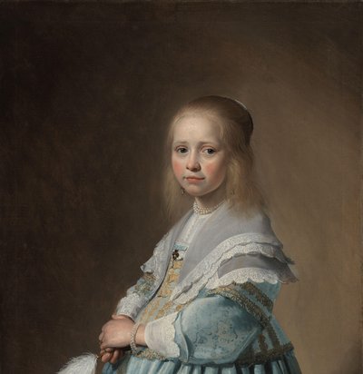Porträtt av en flicka klädd i blått Porträtt av en flicka i blått av Johannes Cornelisz. Verspronck