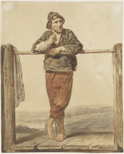 Piprökning man står med framifrån av Johannes Engel Masurel