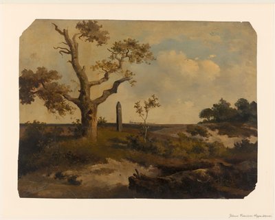 Landskap med ett tåg framför av Johannes Franciscus Hoppenbrouwers (signed by artist)