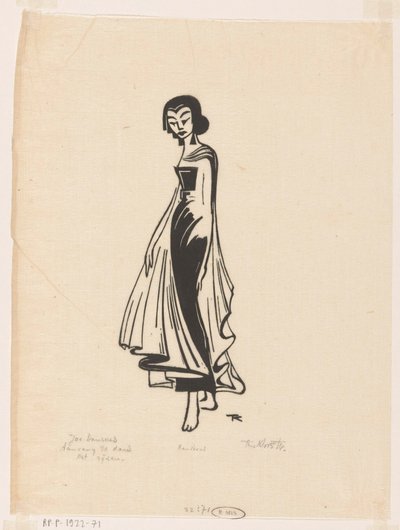 Början av dansen, stigande (originaltitel på objektet) Javanesisk dansare (original serietitel på objekt) av Johannes Frederik Engelbert ten Klooster (signed by artist)