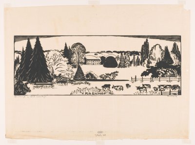 Landskap i södra Limburg (originaltitel på objekt) Vroenhof (titel på objekt) av Johannes Frederik Engelbert ten Klooster (signed by artist)