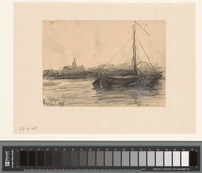 Utsikt över Haarlem från vattnet av Johannes Gijsbert Vogel