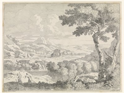 Kuperat landskap med herdar Landskap efter Gaspar Poussin (serietitel) av Johannes Glauber